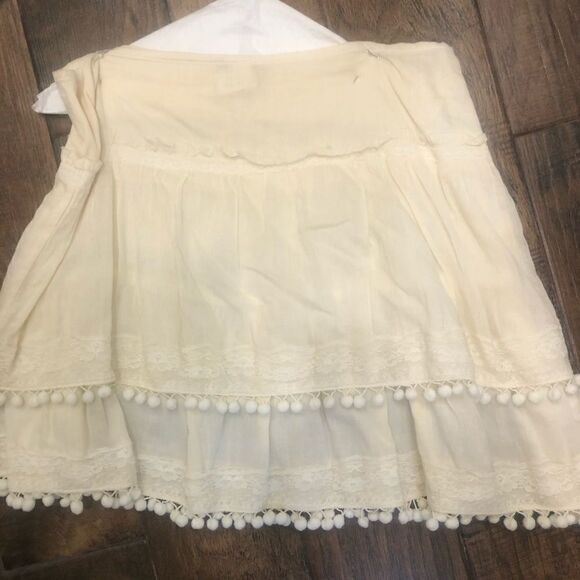 Cream skirt with Pom poms boho - Picture 1 of 1